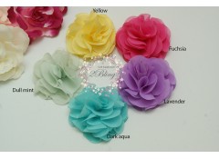 Chiffon ROSETTE, Small (5.5cm), Pack of 3